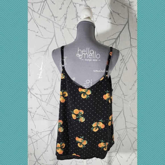 Torrid Black Polkadot Orange Printed Strappy Sophie Tiered Cami - Picture 3 of 4